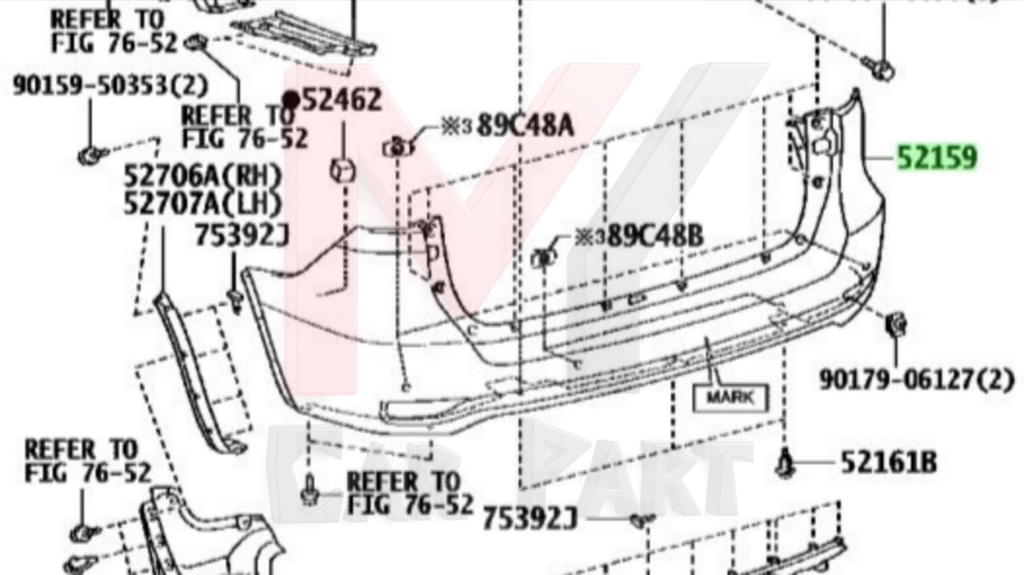 [521590K967] COVER RR BUMPER INNOVA CRYSTA